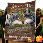 Personalized You And Me We Got This Wolf Fleece Blanket Dreamship