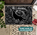 Personalized Name & EST Wolf Doormat Full Printing tdh | hqt-dsh003 Area Rug Templaran.com - Best Fashion Online Shopping Store