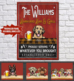 Personalized Custom Bar & Grill Dogs Canvas PHT-15TP049 Canvas Dreamship