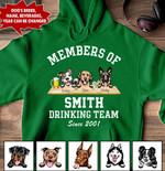 Personalized Member Of Drinking Team Dog Hoodie Dreamship S Kelly Green