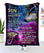 To My Son | Your Mom | Wolf | Fleece Blanket 3D Printing Dreamship