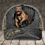 AMERICAN PIT BULL TERRIER HUNTING CAMO PERSONALIZED CAP
