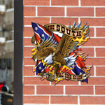 Confederate Flag Eagle Cut Metal Sign HQT-49CT40