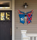 Louisiana With Confederate Flag Eagle Flag Cut Metal Sign HQT01JUN49SH022
