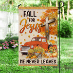 Fall Truck With Pumpkins Fall For Jesus He Never Leaves Halloween Flag