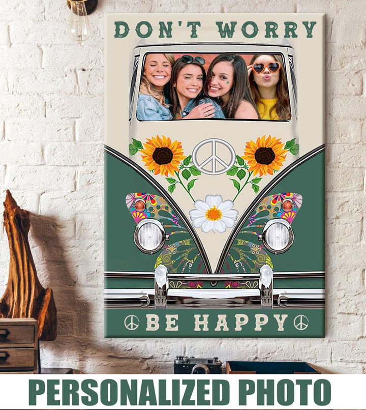 PERSONALIZED PHOTO AND NAME DON'T WORRY, BE HAPPY Canvas DHL-15NQ010 Dreamship