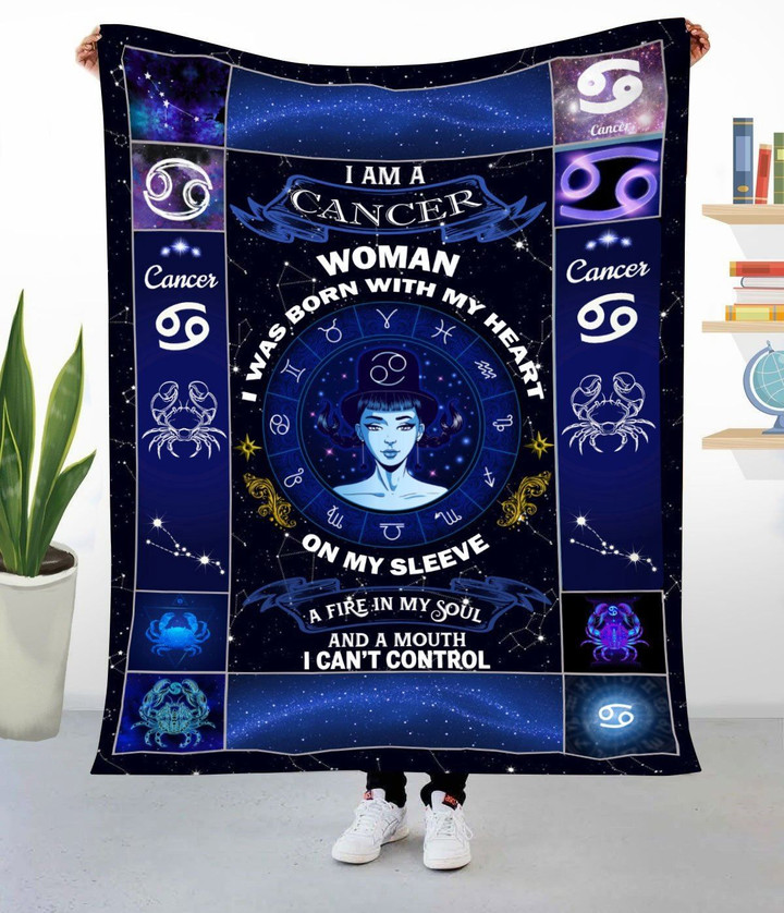 Gift To Woman Cancer - Zodiac Sign Fleece Blanket tdh hqt-21dt011 Dreamship