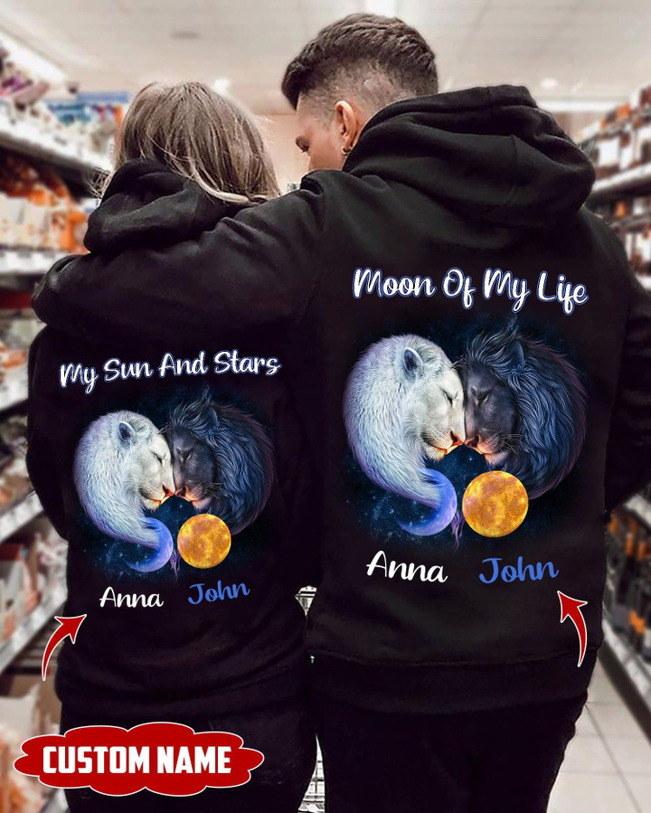 Personalized Moon Of My Life Lion Couple Hoodie NVL-16TP003 Hoodies Dreamship