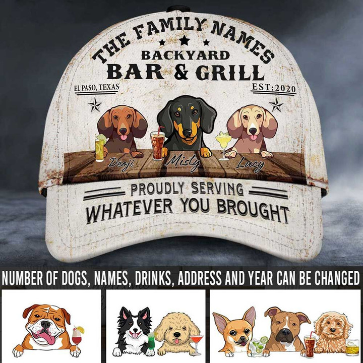 Personalized Custom Bar Name & Grill Dog Lovers Cap 30HL061