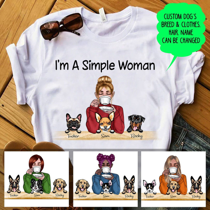 Personalized I'm A Simple Woman Dog Tshirt Dreamship