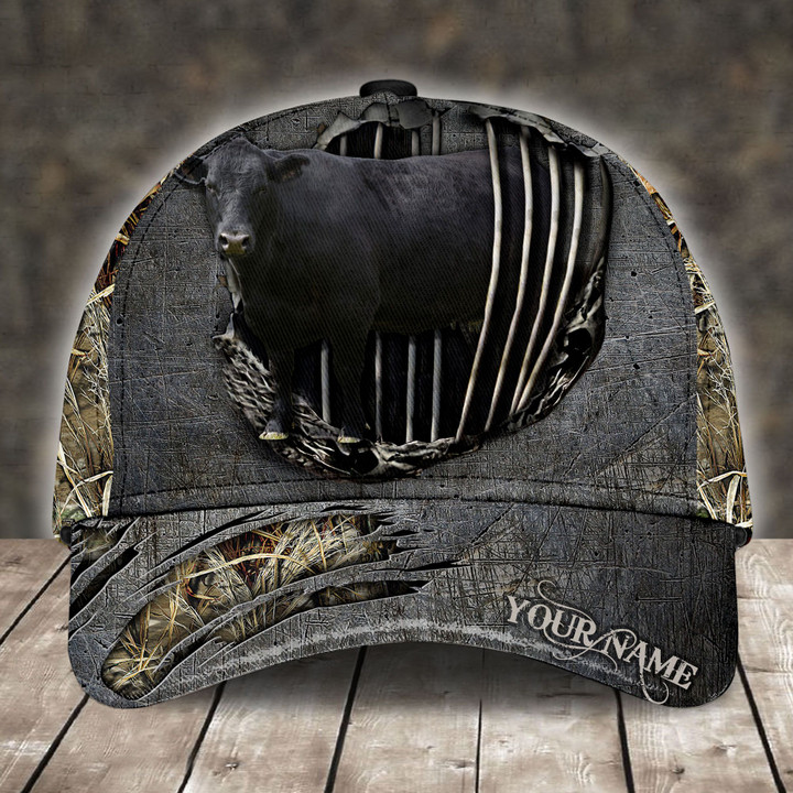 ANGUS CATTLE CAMO PERSONALIZED CAP