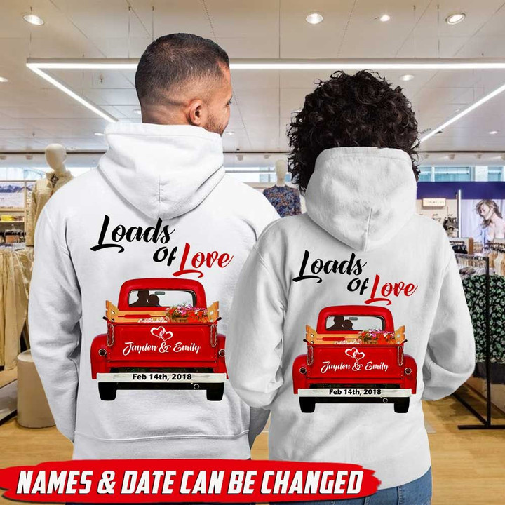 Loads of Love Couple Red Truck Hoodie HQD-16XT024 Dreamship