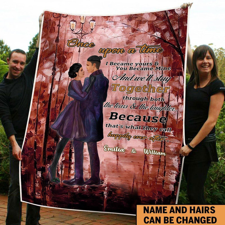 Personalize couple Fleece Blanket ntk-21dt006 Dreamship