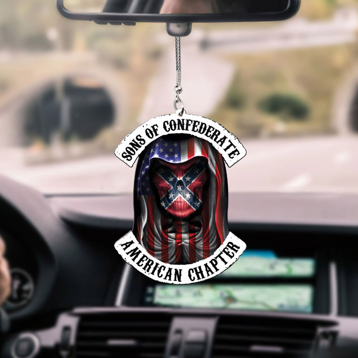 Confederate Flag Skull CAR HANGING ORNAMENT tdh | hqt-37CT94