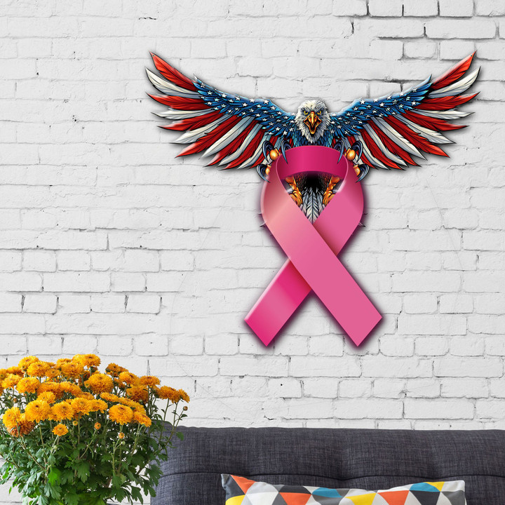 Cancer Day | Eagle America Flag Cut Metal Sign HQT14JUN21NQ1