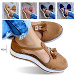 Women's Orthopedic Casual Platform Flat Comfort Shoes, Breathable Leather Walking Shoes High Damping Soles