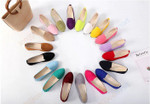 [Women Flats Hot Sell 2021] Colourful Suede Women Loafers Ballet Pointed Toe Flats Ladies Shoes