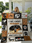 Fist Thing I See Every Morning Is a Dachshund Blanket Quilt | Gifts Dachshund Lovers, Sherpa Fleece Blanket Throw, Home & Living
