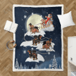 Dachshund Reindeer Christmas Santa Dachshund Blanket Quilt | Gifts Dachshund Lovers, Sherpa Fleece Blanket Throw, Home & Living