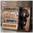 A house is not a home without a Dachshund Canvas | Framed, Best Gift Dachshund Lover, Housewarming, Wall Art Print, Home Decor