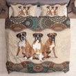 Mandala Boxer Dog Bedding Set Duvet cover, 2 Pillow Shams, Comforter, Bed Sheet