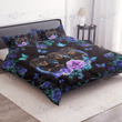 Butterfly Flower Blue Dachshunds Bedding Set | Dachshund Gift, Bedspread, Comforter, Dachshund Duvet cover 2 Pillow shams