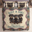 Just A Girl Who Loves Dachshunds Bedding Set | Dachshund Gift, Bedspread, Comforter, Dachshund Duvet cover 2 Pillow shams