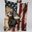 DACHSHUND Blanket Patriot American Flag | Gifts Dog Cat Lovers, Sherpa Fleece Blanket Throw, Home & Living