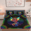 DRAGON Bedding set Mandala Colorful Rainbow | Duvet cover, 2 Pillow Shams, Dragon Bedspread, Dragon Lovers, Skull, Cool