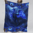 DRAGON - Blanket Blue [10-B] | Sherpa Fleece Blanket Throw, Home & Living, Dragon Quilt Blanket, Dragon Lovers