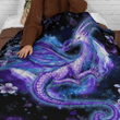 DRAGON Blanket Flower Blue [10-D] | Sherpa Fleece Blanket Throw, Home & Living, Dragon Quilt Blanket, Dragon Lovers