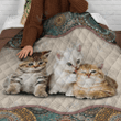 Cat Blanket Mandala [10-D] | | Gifts Cat Lovers, Sherpa Fleece Blanket Throw, Cat Quilt