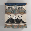 PANDA Bedding Set Mandala Love [10-D] | Duvet cover, 2 Pillow Shams, Comfortable, Panda lover, Animal, Gift