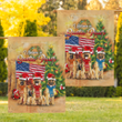  GERMAN SHEPHERD - Flag SANTA PAWS [11-B] | House Garden Flag, Dog Lover, New House Gifts, Home Decoration