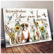 BOXER - CANVAS You Can Be Anything Be Kind [11-D] | Framed, Best Gift, Pet Lover, Housewarming, Wall Art Print, Home Decor