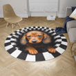 DACHSHUND - Abstract Round Carpet [12-N]