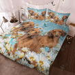 DACHSHUND Bedding Set White Daisy [ID3-A] | Duvet cover, 2 Pillow Shams, Comforter, Bed Sheet