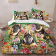 German Bedding Set BEAUTIFUL FLOWER [ID3-D] | Duvet cover, 2 Pillow Shams, Comforter, Bed Sheet