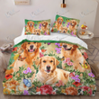 GOLDEN Bedding Set BEAUTIFUL FLOWER [ID3-D] | Duvet cover, 2 Pillow Shams, Comforter, Bed Sheet