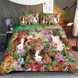 Pitbull Bedding Set BEAUTIFUL FLOWER [ID3-D] | Duvet cover, 2 Pillow Shams, Comforter, Bed Sheet