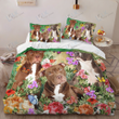 Pitbull Bedding Set BEAUTIFUL FLOWER [ID3-D] | Duvet cover, 2 Pillow Shams, Comforter, Bed Sheet