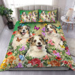 Australian Shepherd Bedding Set BEAUTIFUL FLOWER | Duvet cover, 2 Pillow Shams, Comforter, Bed Sheet