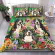 BERNESE MOUNTAIN DOG Bedding Set BEAUTIFUL FLOWER [ID3-D] | Duvet cover, 2 Pillow Shams, Comforter, Bed Sheet