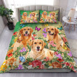 GOLDEN Bedding Set BEAUTIFUL FLOWER [ID3-D] | Duvet cover, 2 Pillow Shams, Comforter, Bed Sheet