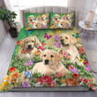 Labrador Bedding Set BEAUTIFUL FLOWER [ID3-D] | Duvet cover, 2 Pillow Shams, Comforter, Bed Sheet