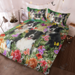 BORDER COLLIE Bedding Set BEAUTIFUL FLOWER [ID3-D] | Duvet cover, 2 Pillow Shams, Comforter, Bed Sheet