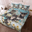 Chihuahua-BEDDING SET White Daisy BLACK [ID3-A] | Duvet cover, 2 Pillow Shams, Comforter, Bed Sheet