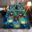 Dachshund Live Laugh Bark Flower Quilt Bedding Set | Quilt, 2 Pillow covers, Comforter, Bedspread [ID3-A]