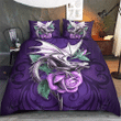 Dragon Cool Flower Skull Bedding Set, Duvet covers & 2 Pillow Shams, Comforter, Bed Sheet, Gift for Dragon Lover, Dragon Bed Spread