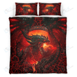 Dragon Cool Bedding Set Red Fire, Duvet covers & 2 Pillow Shams, Comforter, Bed Sheet, Gift for Dragon Lover, Dragon Bed Spread